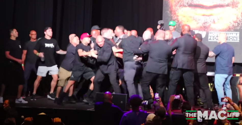 Watch: Mass brawl breaks out during Nate Diaz vs. Jake Paul press conference